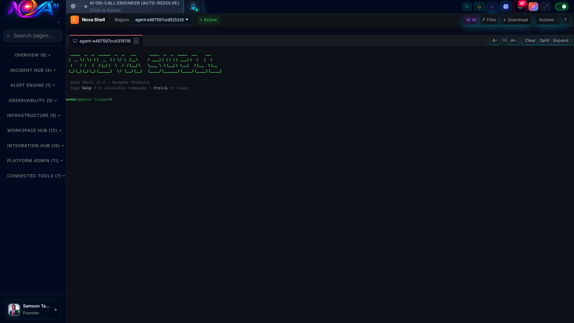 Nova Shell — AI-powered infrastructure terminal